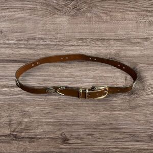 Tommy Hilfiger Vintage Brown Leather Belt Eagle Handcrafted Argentina